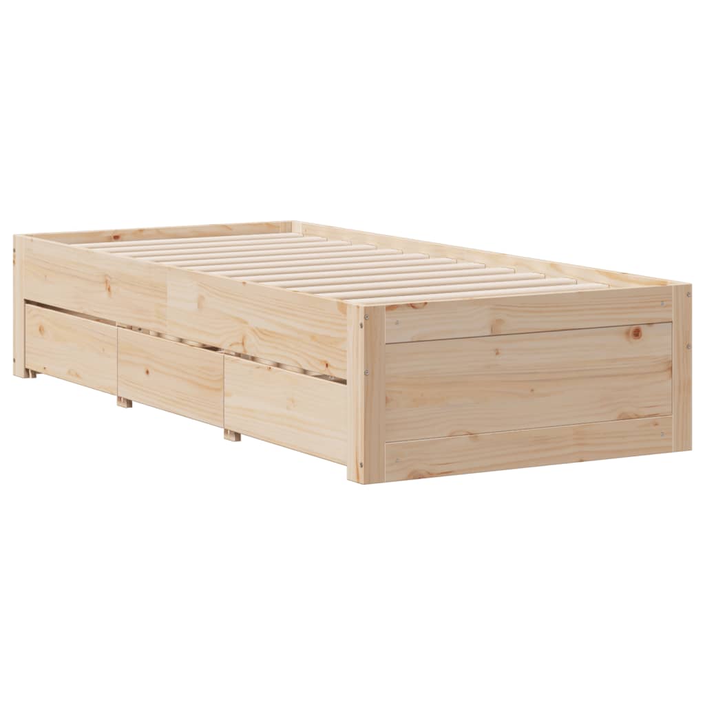 vidaXL Bookcase Bed without Mattress 75x190 cm Small Single Solid Wood Pine