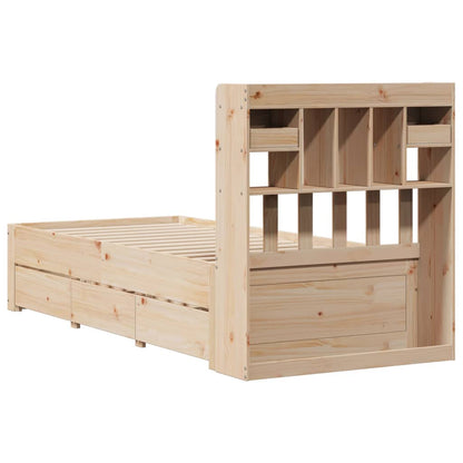 vidaXL Bookcase Bed without Mattress 75x190 cm Small Single Solid Wood Pine