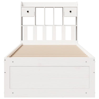 vidaXL Bookcase Bed without Mattress White 75x190 cm Small Single Solid Wood Pine