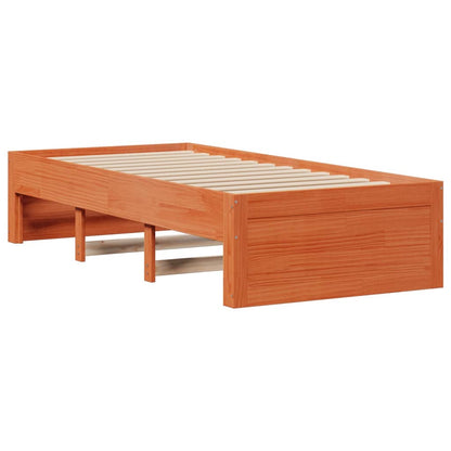 vidaXL Bookcase Bed without Mattress Wax Brown 75x190 cm Small Single Solid Wood Pine