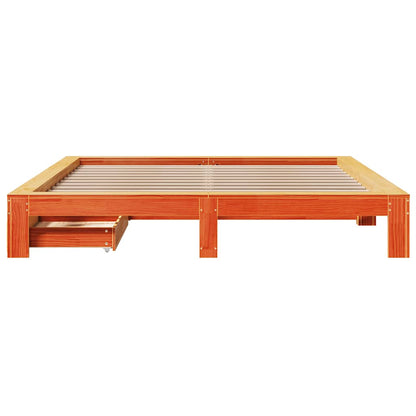 vidaXL Bed Frame without Mattress Wax Brown 200x200 cm Solid Wood Pine