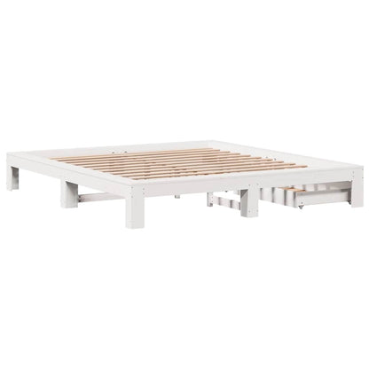 vidaXL Bed Frame without Mattress White 180x200 cm Super King Solid Wood Pine