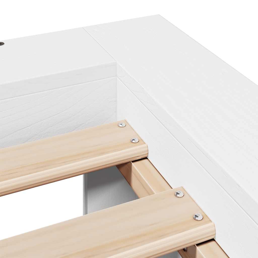 vidaXL Bed Frame without Mattress White 150x200 cm King Size Solid Wood Pine