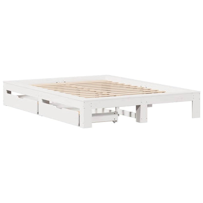 vidaXL Bed Frame without Mattress White 140x200 cm Solid Wood Pine