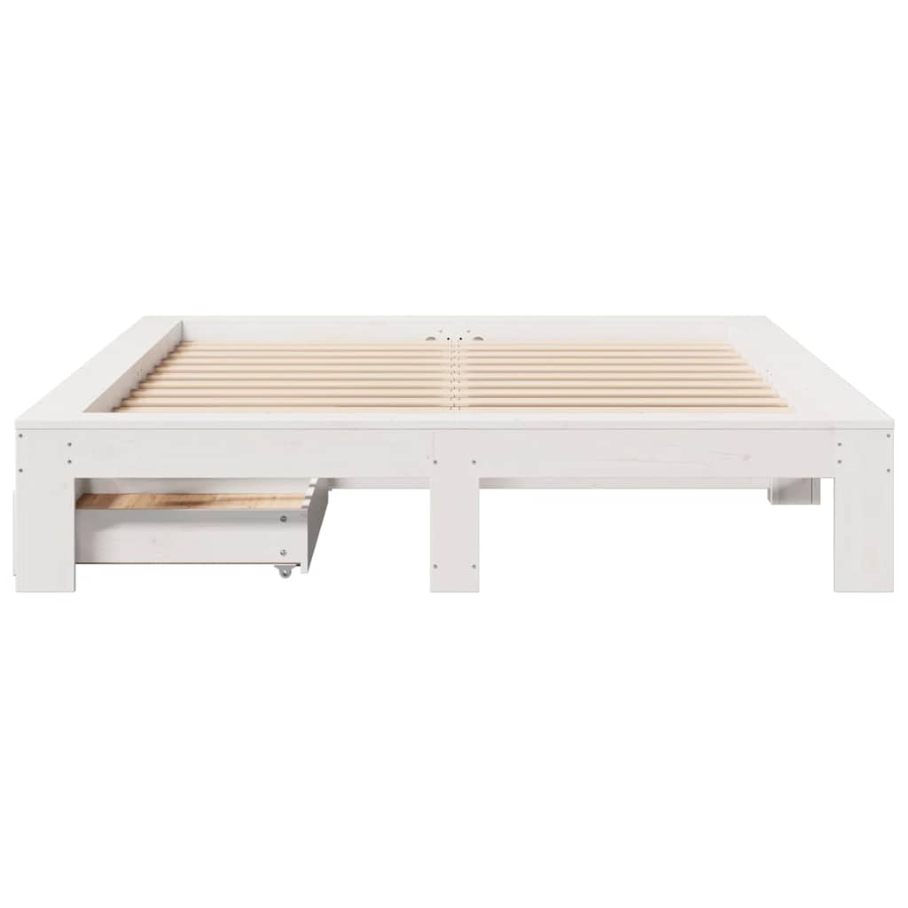 vidaXL Bed Frame without Mattress White 140x200 cm Solid Wood Pine