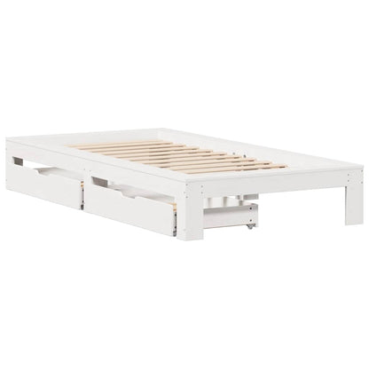 vidaXL Bed Frame without Mattress White 100x200 cm Solid Wood Pine