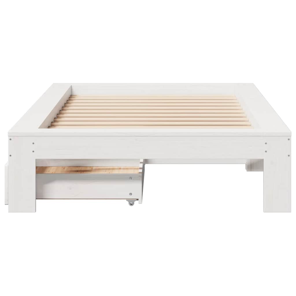 vidaXL Bed Frame without Mattress White 100x200 cm Solid Wood Pine