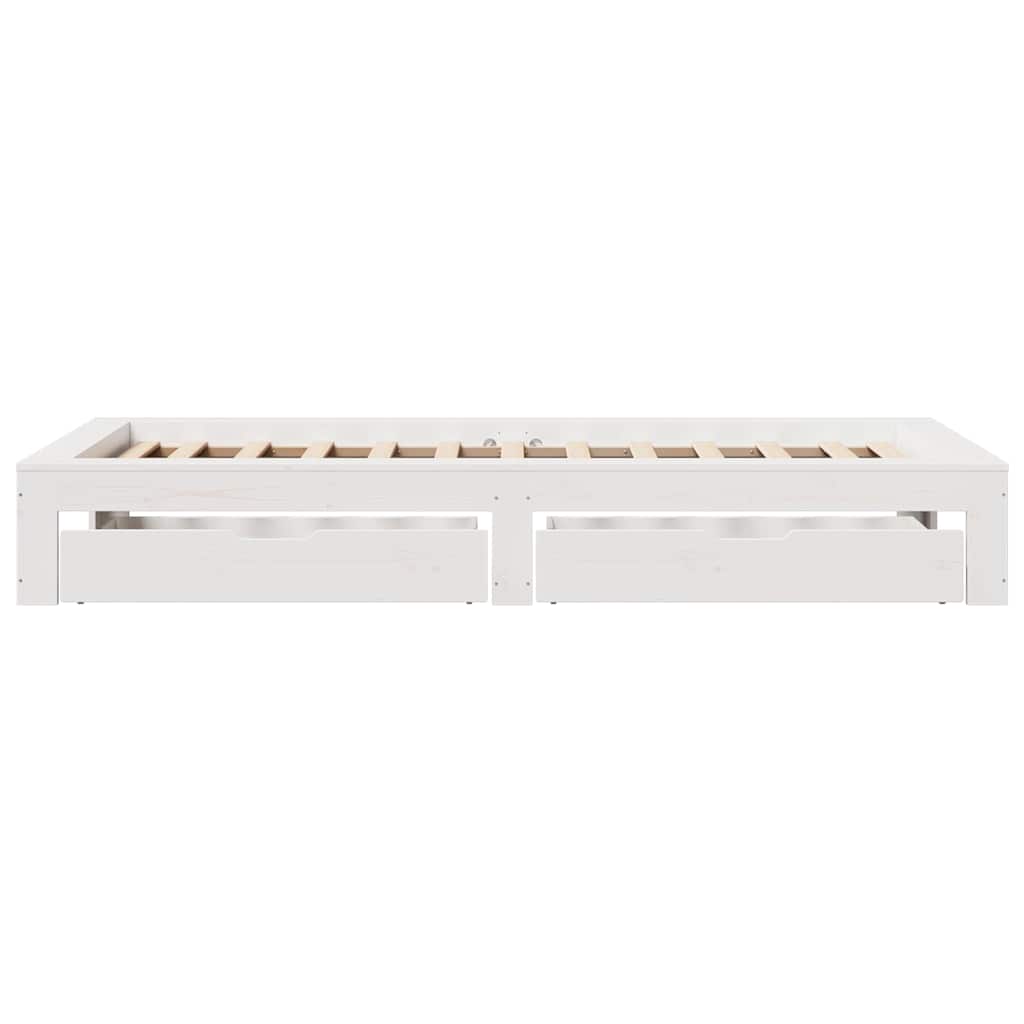 vidaXL Bed Frame without Mattress White 100x200 cm Solid Wood Pine