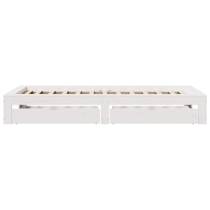 vidaXL Bed Frame without Mattress White 100x200 cm Solid Wood Pine
