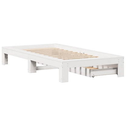 vidaXL Bed Frame without Mattress White 100x200 cm Solid Wood Pine