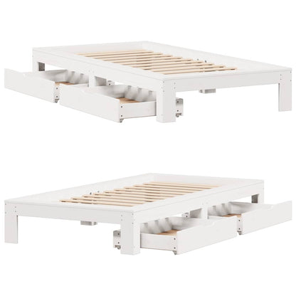 vidaXL Bed Frame without Mattress White 100x200 cm Solid Wood Pine
