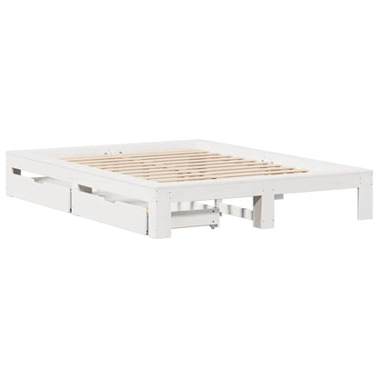 vidaXL Bed Frame without Mattress White 140x190 cm Solid Wood Pine