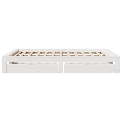 vidaXL Bed Frame without Mattress White 140x190 cm Solid Wood Pine