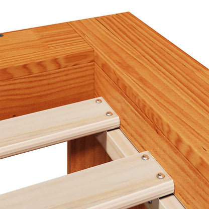 vidaXL Bed Frame without Mattress Wax Brown 140x190 cm Solid Wood Pine