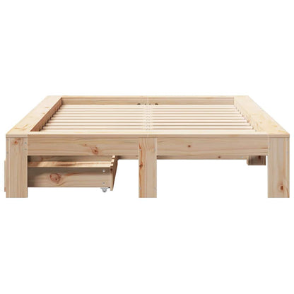 vidaXL Bed Frame without Mattress 135x190 cm Double Solid Wood Pine