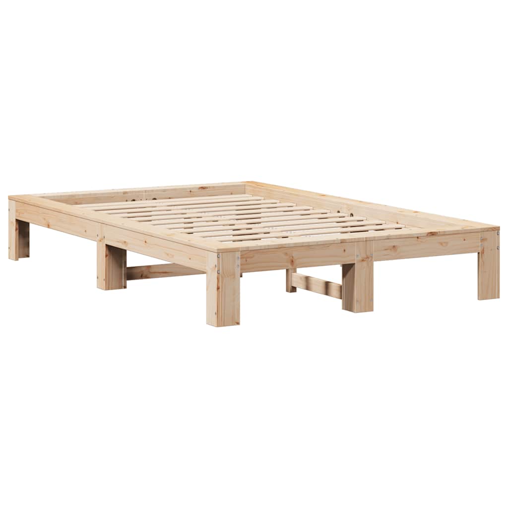 vidaXL Bed Frame without Mattress 135x190 cm Double Solid Wood Pine