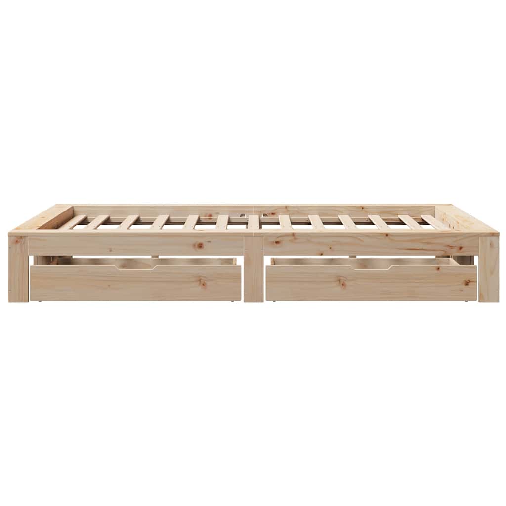 vidaXL Bed Frame without Mattress 135x190 cm Double Solid Wood Pine