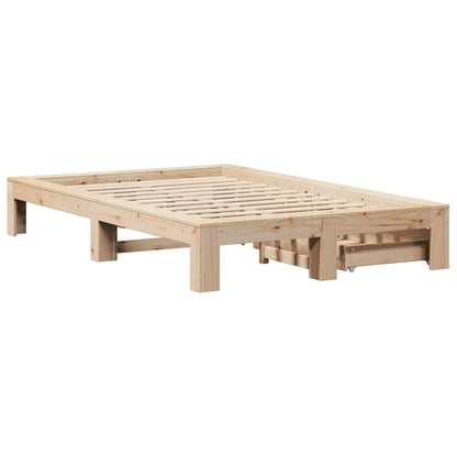 vidaXL Bed Frame without Mattress 135x190 cm Double Solid Wood Pine