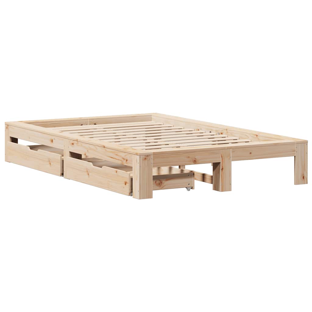vidaXL Bed Frame without Mattress 120x190 cm Small Double Solid Wood Pine