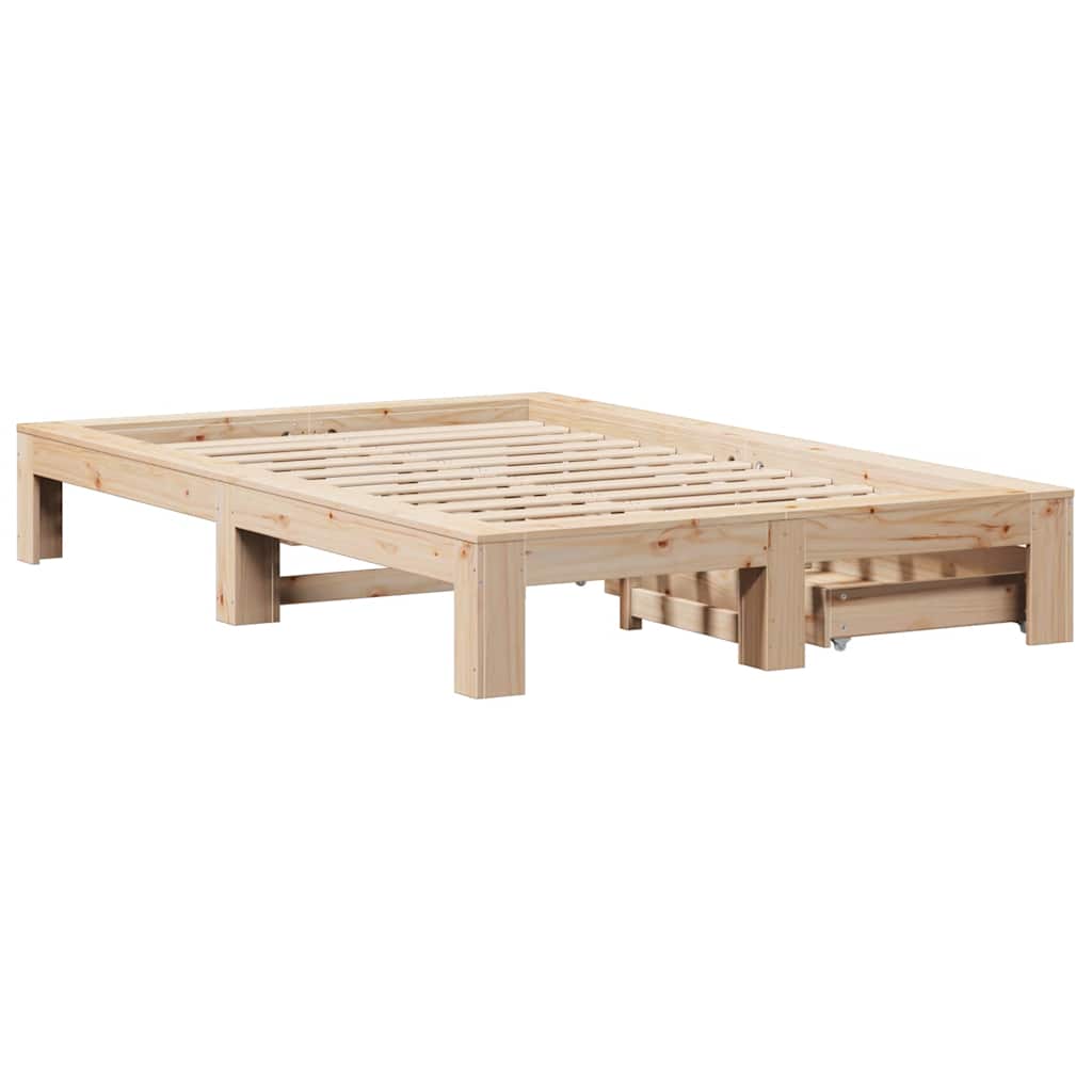 vidaXL Bed Frame without Mattress 120x190 cm Small Double Solid Wood Pine