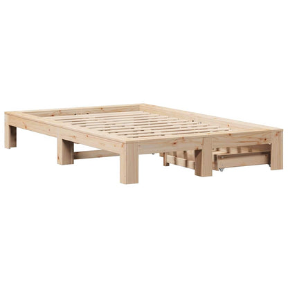 vidaXL Bed Frame without Mattress 120x190 cm Small Double Solid Wood Pine