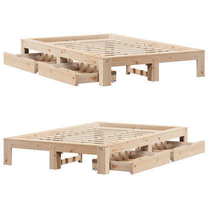 vidaXL Bed Frame without Mattress 120x190 cm Small Double Solid Wood Pine