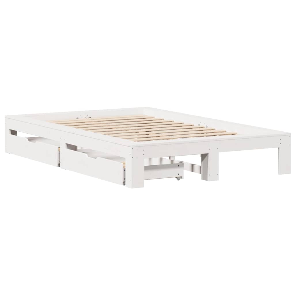 vidaXL Bed Frame without Mattress White 120x190 cm Small Double Solid Wood Pine