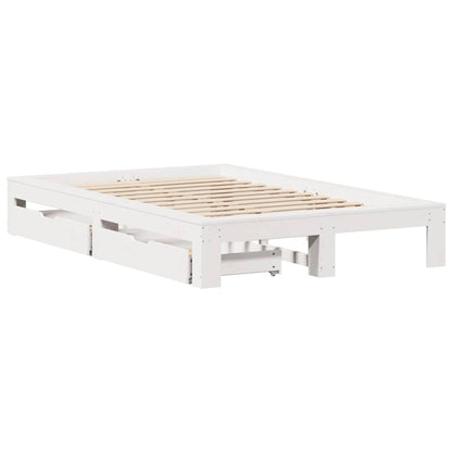 vidaXL Bed Frame without Mattress White 120x190 cm Small Double Solid Wood Pine