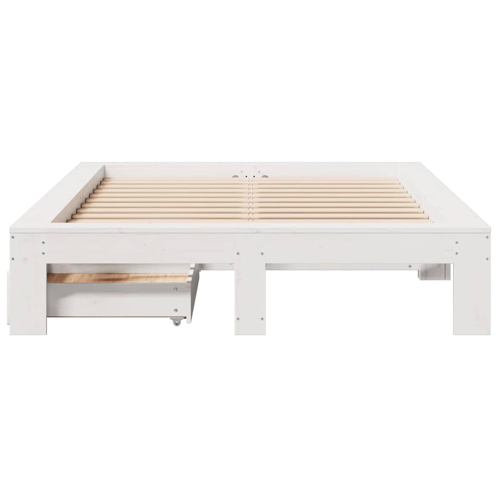 vidaXL Bed Frame without Mattress White 120x190 cm Small Double Solid Wood Pine