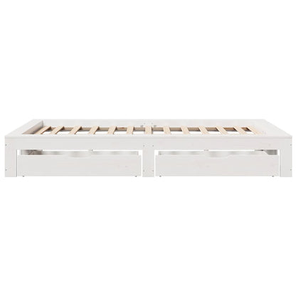 vidaXL Bed Frame without Mattress White 120x190 cm Small Double Solid Wood Pine