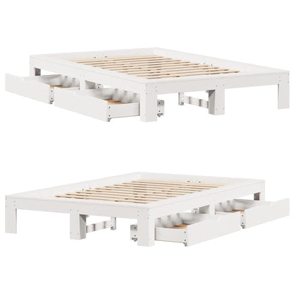 vidaXL Bed Frame without Mattress White 120x190 cm Small Double Solid Wood Pine