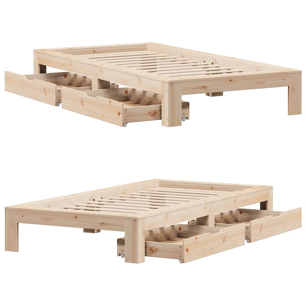 vidaXL Bed Frame without Mattress 90x190 cm Single Solid Wood Pine