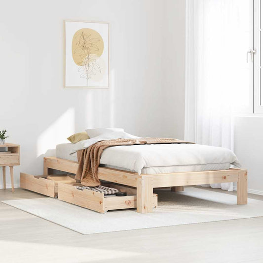 vidaXL Bed Frame without Mattress 90x190 cm Single Solid Wood Pine