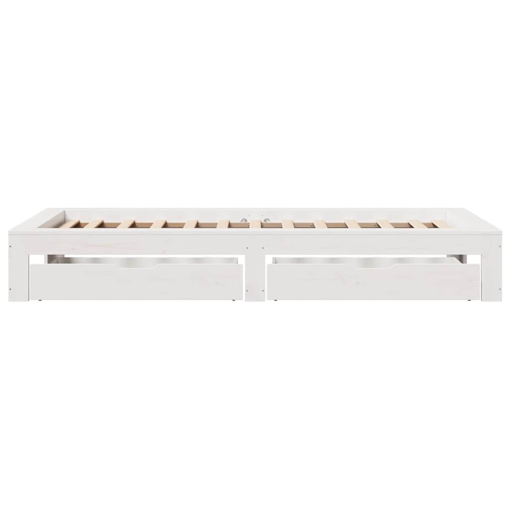 vidaXL Bed Frame without Mattress White 90x190 cm Single Solid Wood Pine