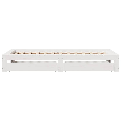 vidaXL Bed Frame without Mattress White 90x190 cm Single Solid Wood Pine