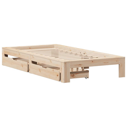 vidaXL Bed Frame without Mattress 75x190 cm Small Single Solid Wood Pine
