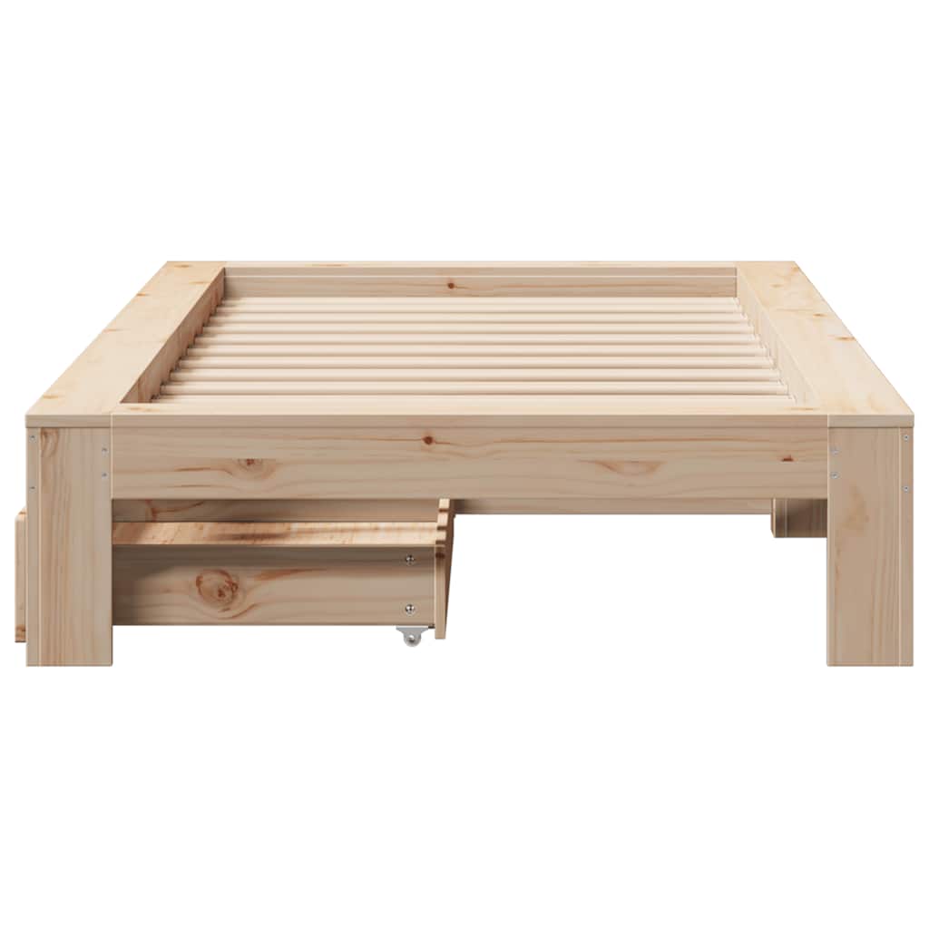 vidaXL Bed Frame without Mattress 75x190 cm Small Single Solid Wood Pine