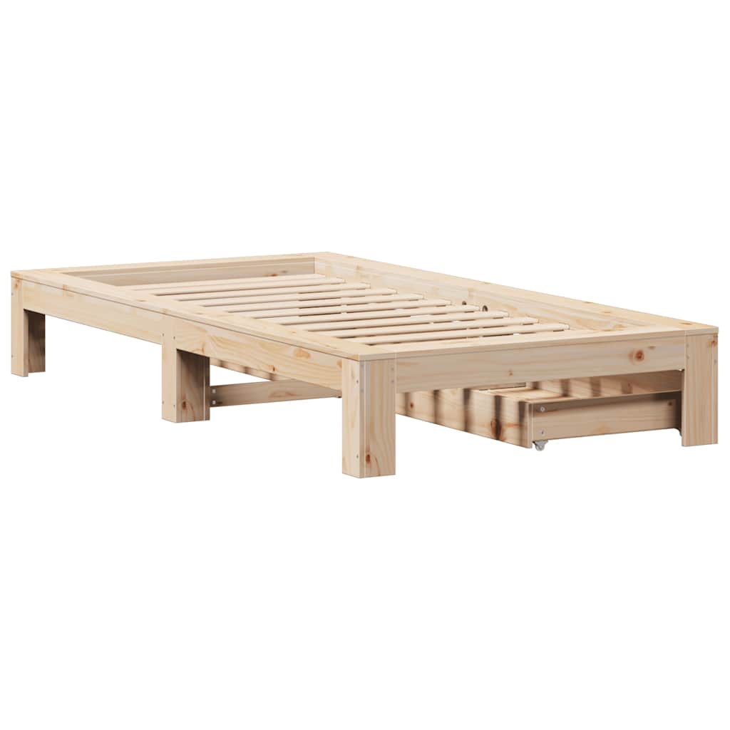 vidaXL Bed Frame without Mattress 75x190 cm Small Single Solid Wood Pine