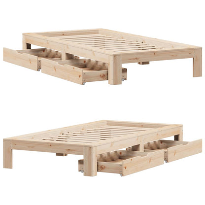 vidaXL Bed Frame without Mattress 75x190 cm Small Single Solid Wood Pine