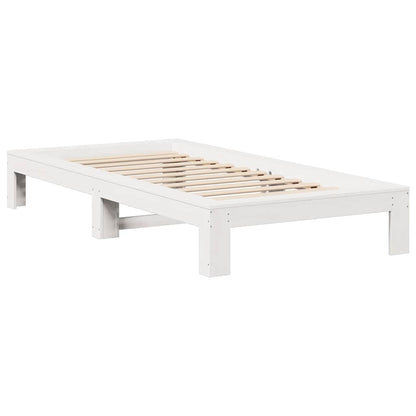 vidaXL Bed Frame without Mattress White 75x190 cm Small Single Solid Wood Pine