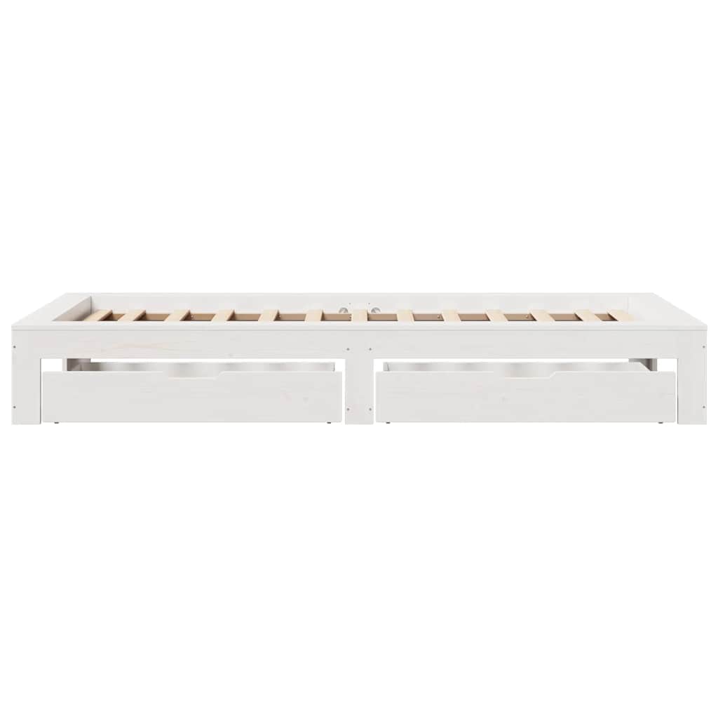 vidaXL Bed Frame without Mattress White 75x190 cm Small Single Solid Wood Pine