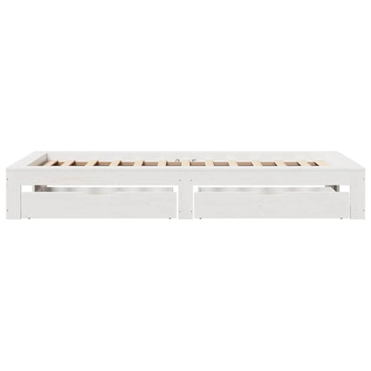 vidaXL Bed Frame without Mattress White 75x190 cm Small Single Solid Wood Pine