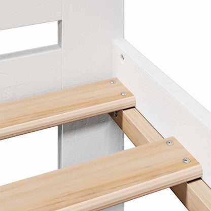 vidaXL Bed Frame | White | Solid pinewood | 200x200 cm | Bed Frame | Rectangular