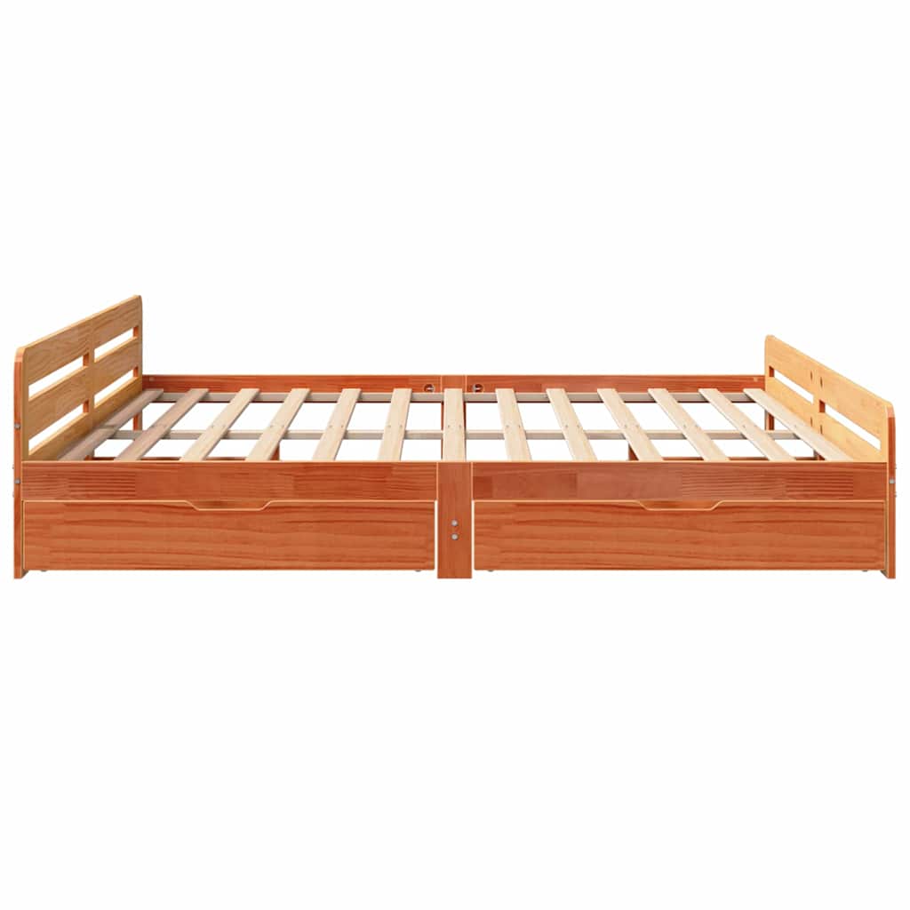 vidaXL Bed frame without Mattress Wax Brown 200x200 cm Solid Wood Pine