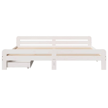 vidaXL Bed frame without Mattress White 180x200 cm Super King Solid Wood Pine