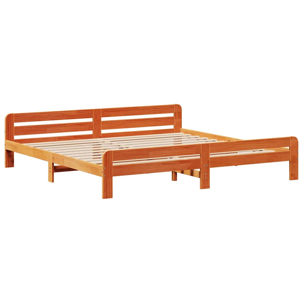 vidaXL Bed frame without Mattress Wax Brown 180x200 cm Super King Solid Wood Pine