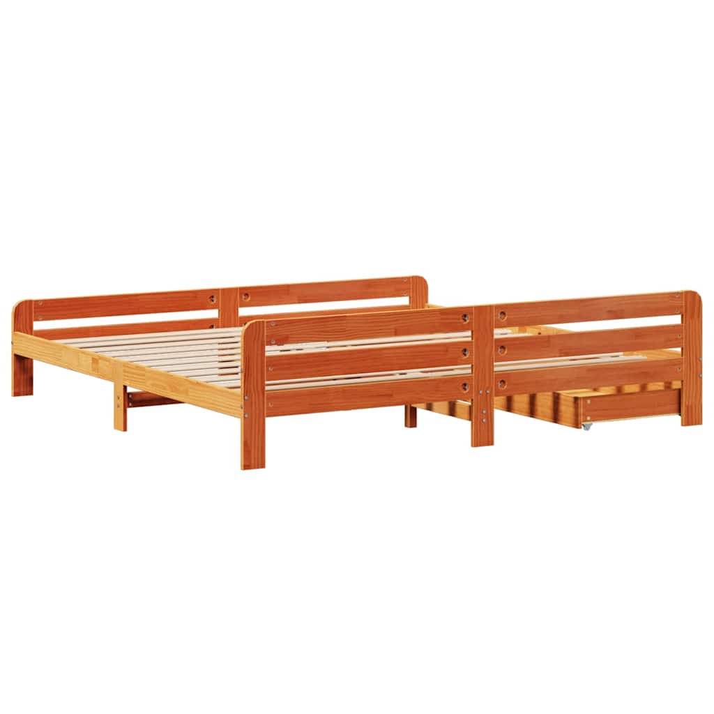 vidaXL Bed frame without Mattress Wax Brown 180x200 cm Super King Solid Wood Pine