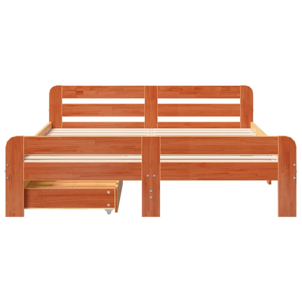 vidaXL Bed frame without Mattress Wax Brown 160x200 cm Solid Wood Pine