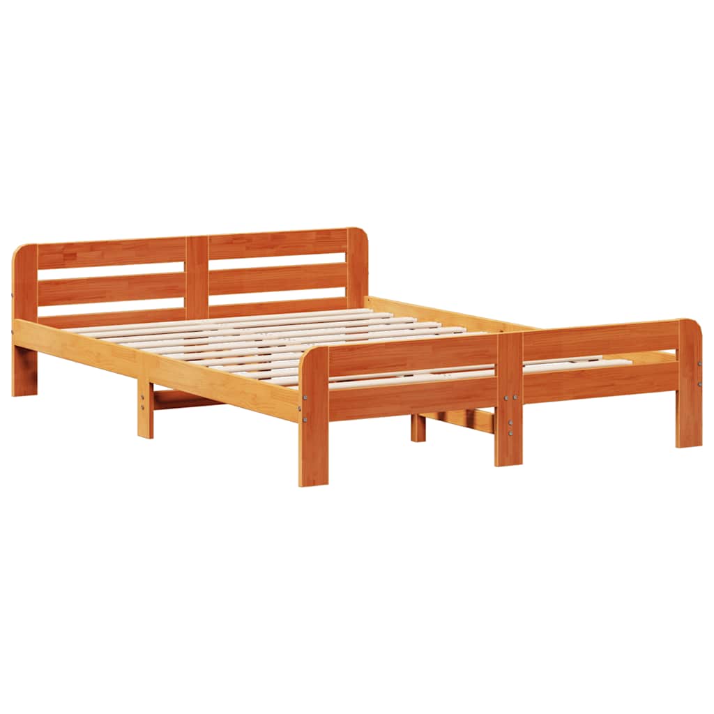 vidaXL Bed frame without Mattress Wax Brown 160x200 cm Solid Wood Pine