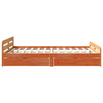 vidaXL Bed frame without Mattress Wax Brown 150x200 cm King Size Solid Wood Pine